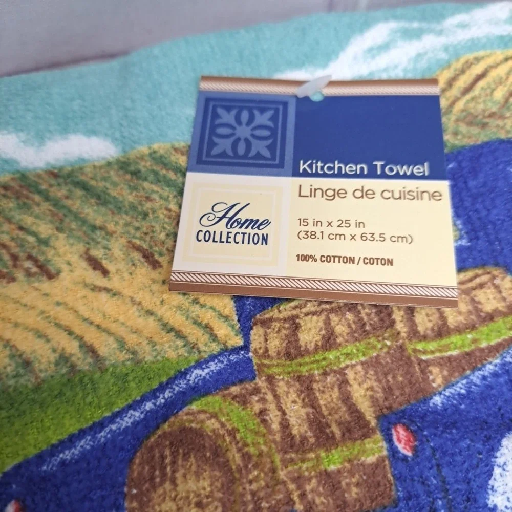 Country Kitchen Vineyard 4pc Oven Mitt, Towel, Pot holders 100% Cotton NWT